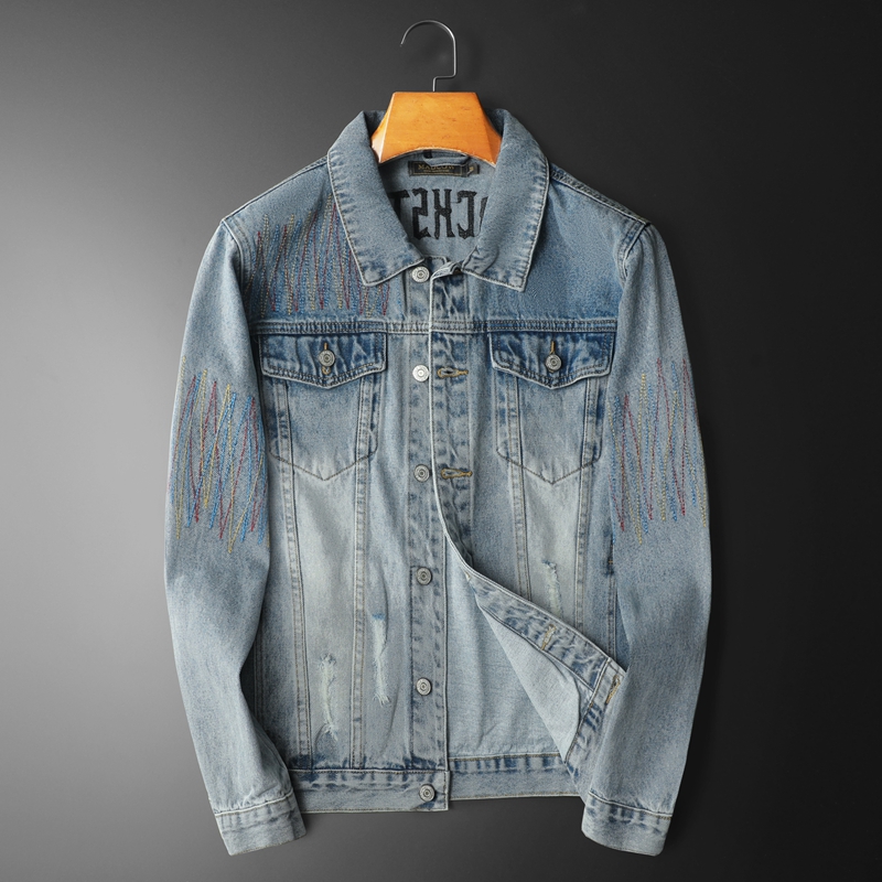 Streetwear Brand Denim - Giacca di jeans lavata vintage di