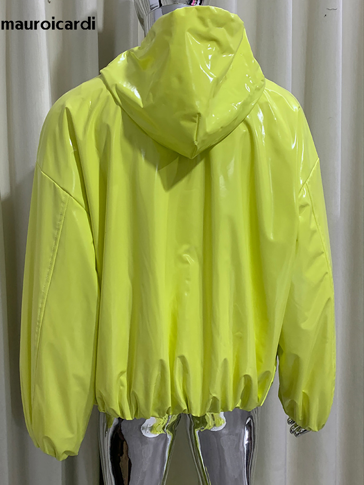 Streetwear Brand Clothing - Giacca in Pelle Lucida Oversize Primaverile
